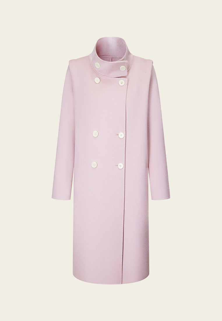 MOISELLE Double-breasted Stand-collar Coat