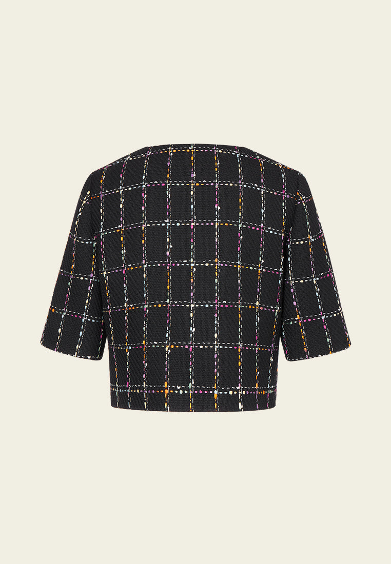 Embellished Cropped Tweed Jacket