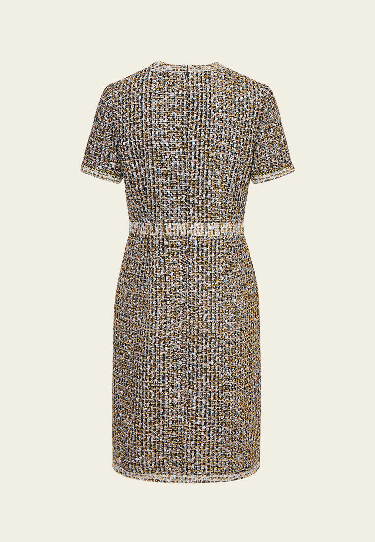 sachin and babi light blue dress Red Tweed Embellished with Sparkling Classic Christmas Dress