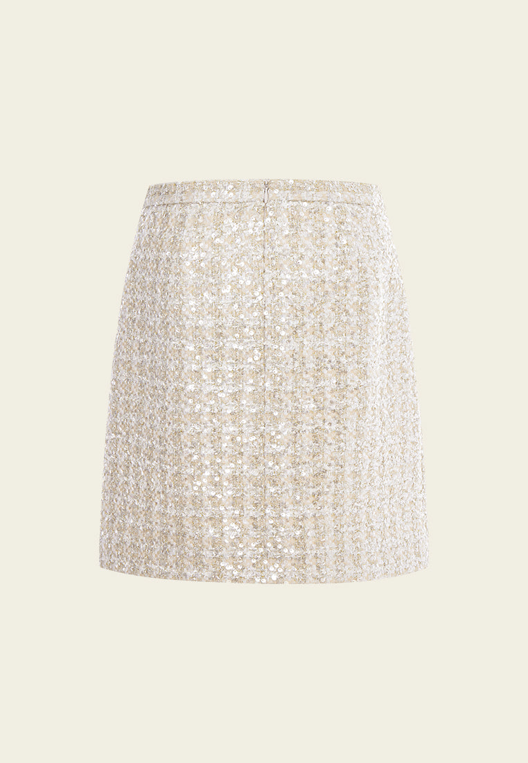 Embellished Midi Tweed Skirt – MOISELLE