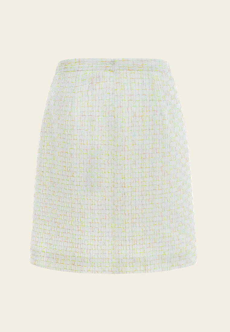 Candy Checked Embellished-trim A-line Skirt