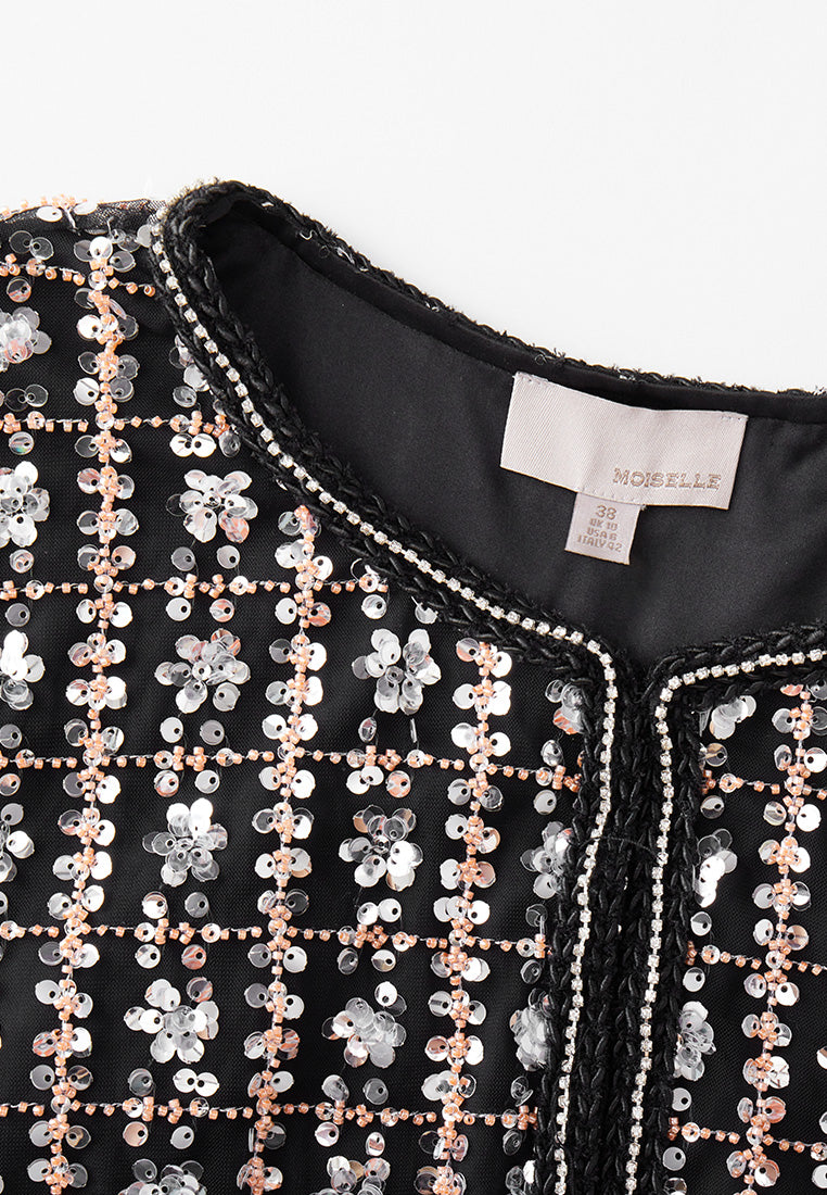 Sequin & Bead Cropped Jacket