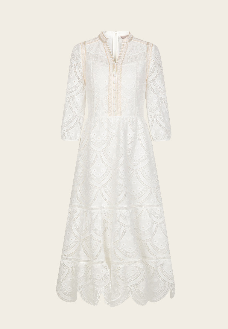MOISELLE White Lace Maxi Dress MOISELLE White Lace Maxi Dress