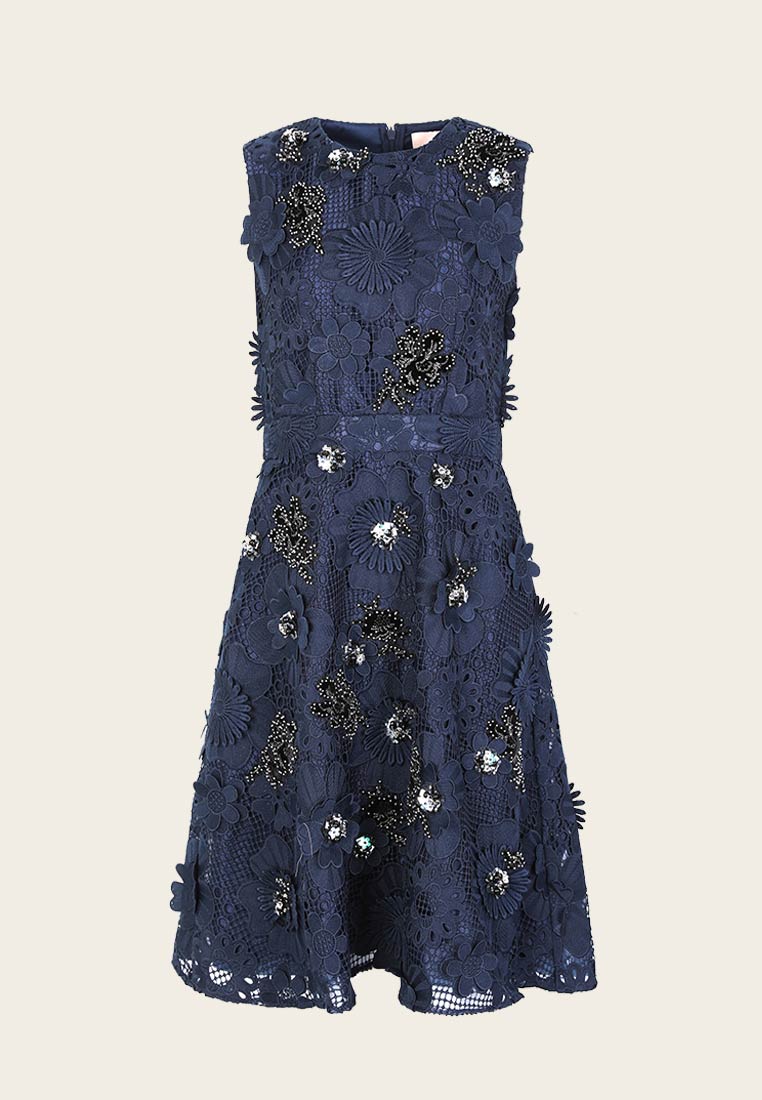 michael kors floral applique lace dress Floral Appliqu Lace Dress
