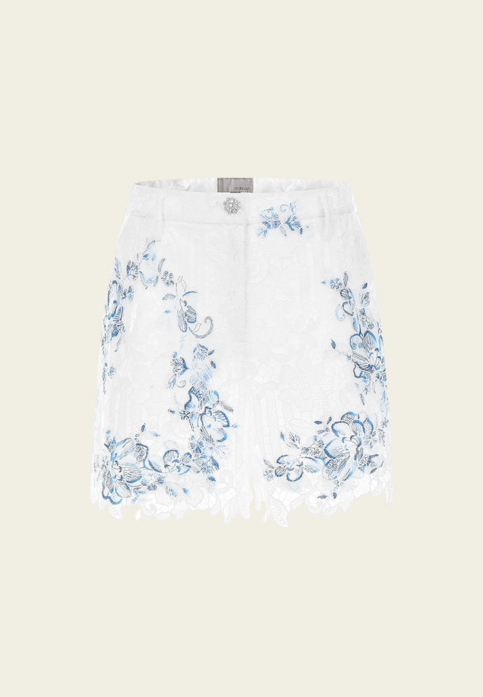 Lace and Embroidery High-waist Shorts