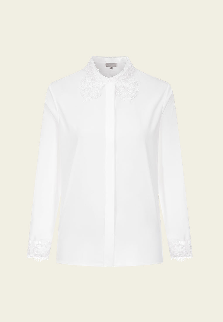 Grace Lace and Pearl Detailed Blouse