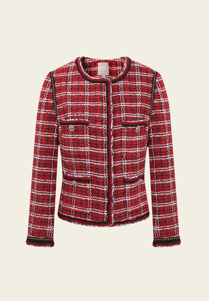Plaid Couture Tailored Tweed Jacket