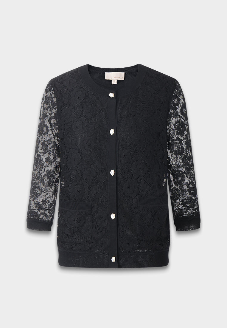 Blush Elegance Lace Cardigan