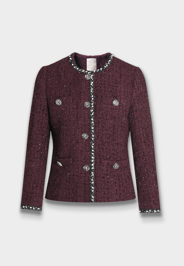Bordeaux Bijou Trim Jacket