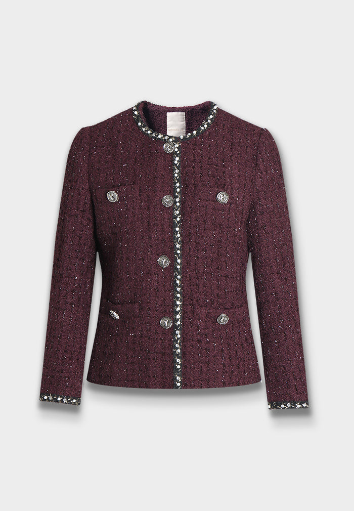 Bordeaux Bijou Trim Jacket
