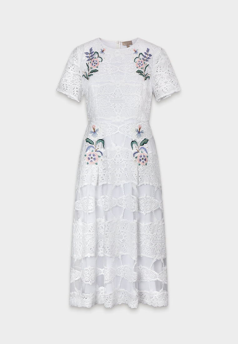 Ivory Dentelle Fleuris Dress
