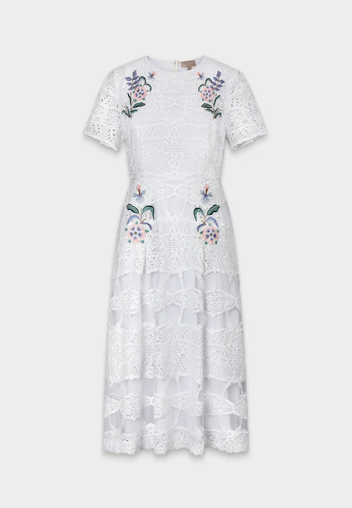 Ivory Dentelle Fleuris Dress