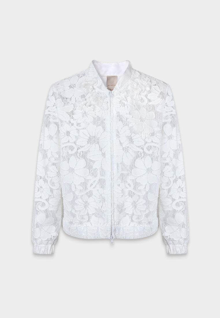 Blanc Florale Sportif Jacket