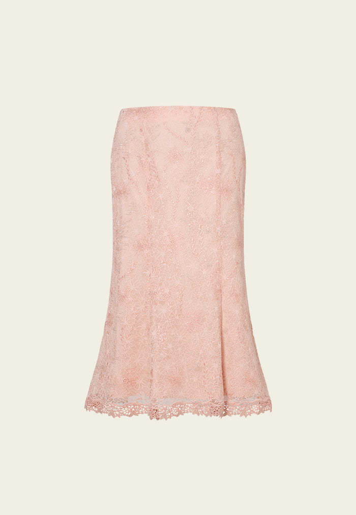 Sequin-detail Fishtail Lace Skirt