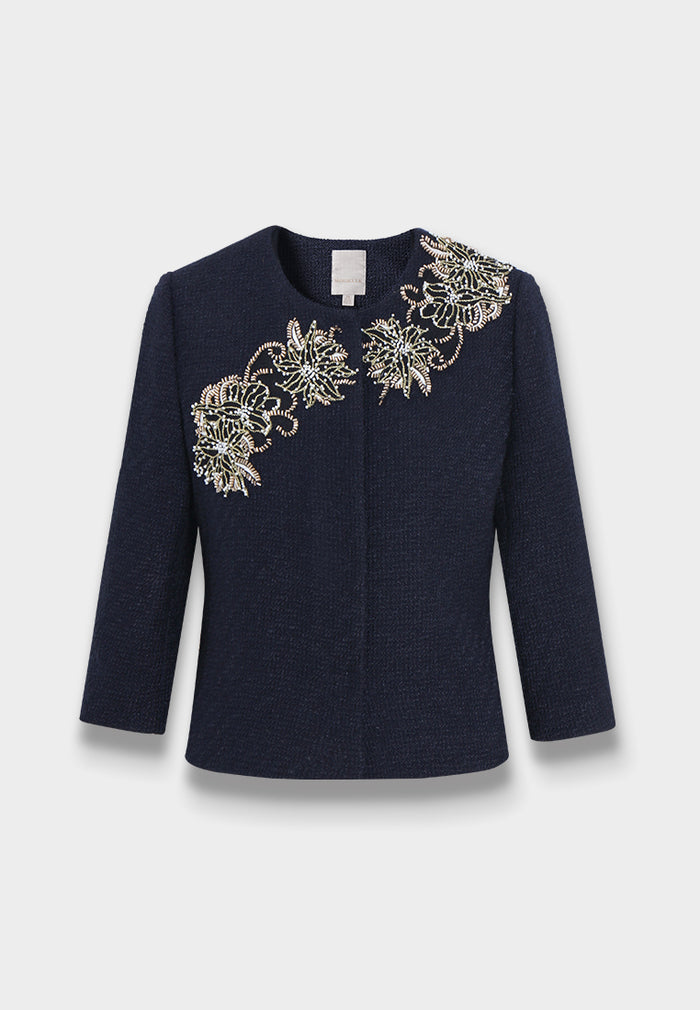 Lueur Fleur Embellished Tweed Jacket