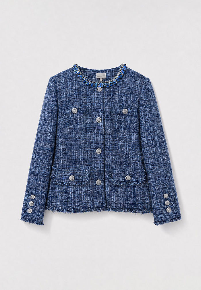 Blue Tweed Bijou Jacket
