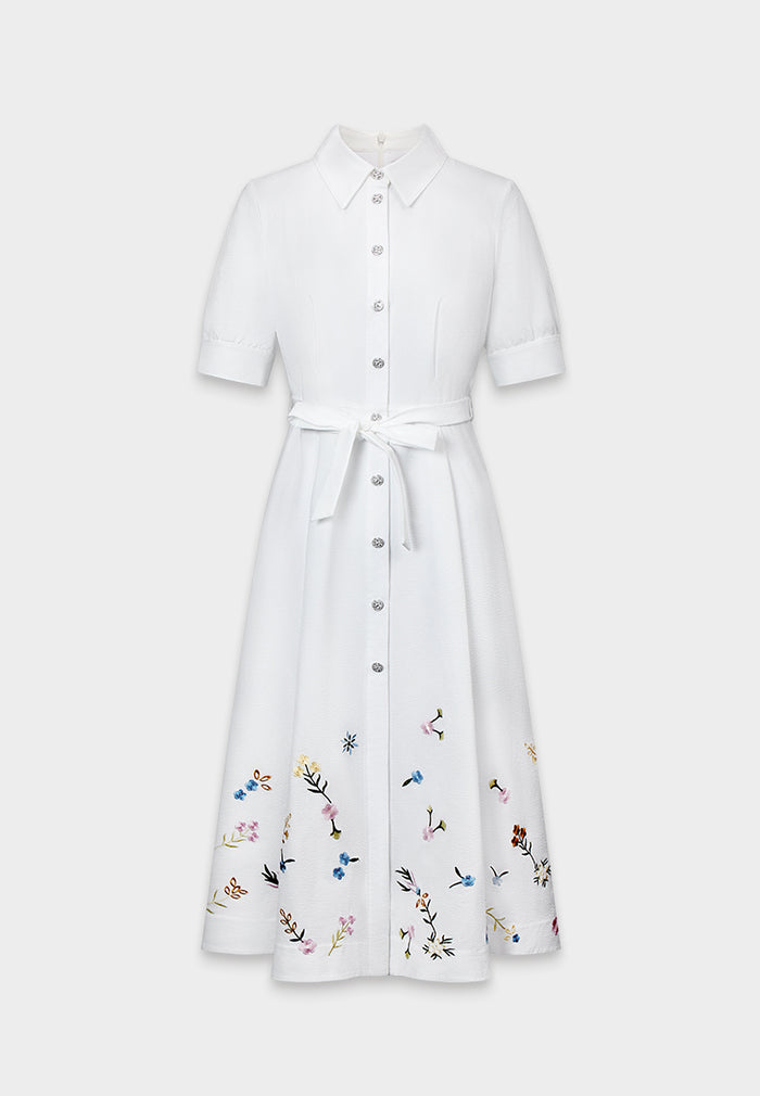 Chroma Blossom Brodé Dress