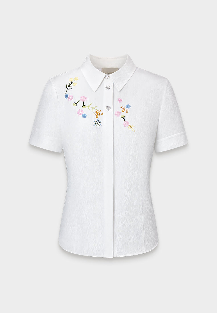 Chroma Blossom Brodé Blouse