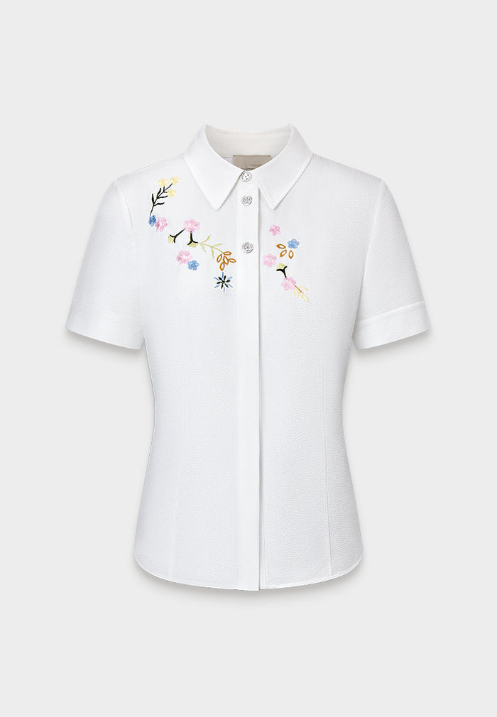 Chroma Blossom Brodé Blouse