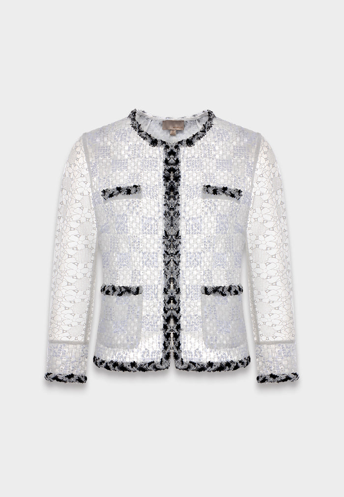 Contrast Lace Sequin Jacket