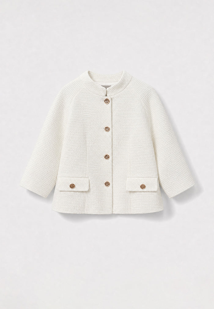 Blanc Tweed Bouton Doré Jacket