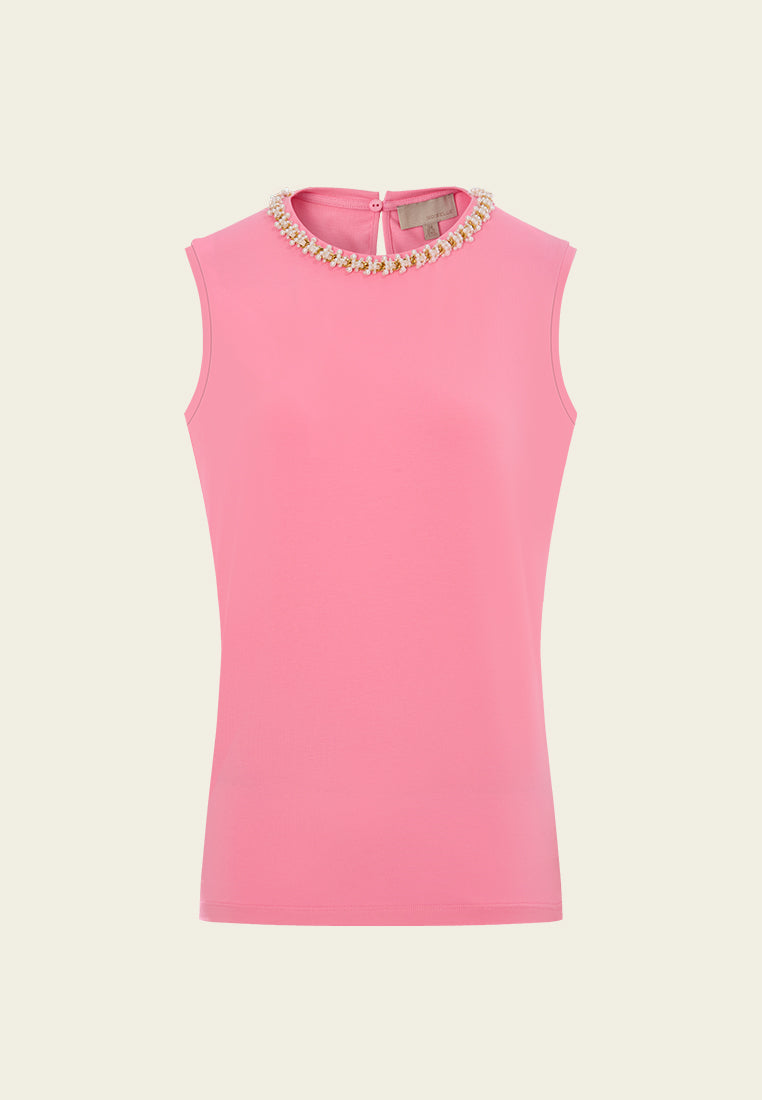 Embellished Chain-detail Sleeveless top