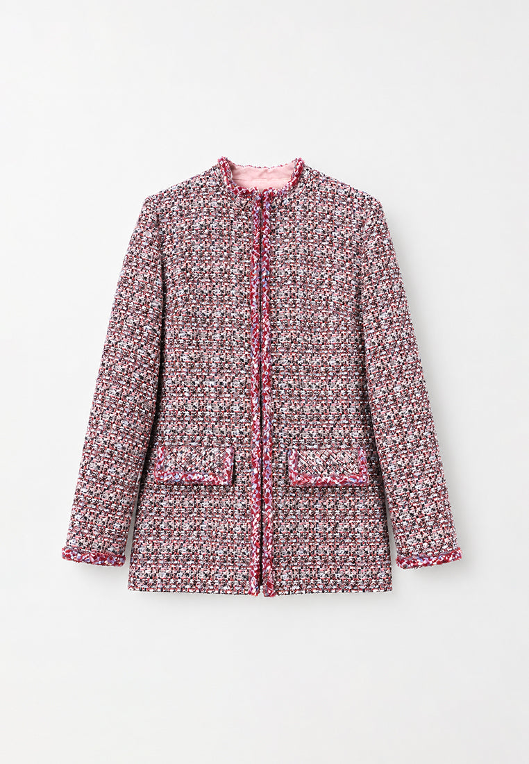 Rose Tweed Carreau Tresse Jacket