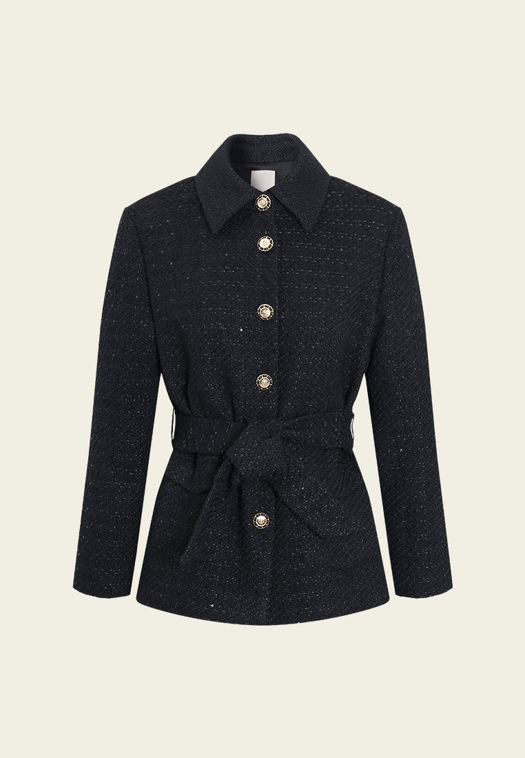 Gilded Thread Belted Tweed Jacket