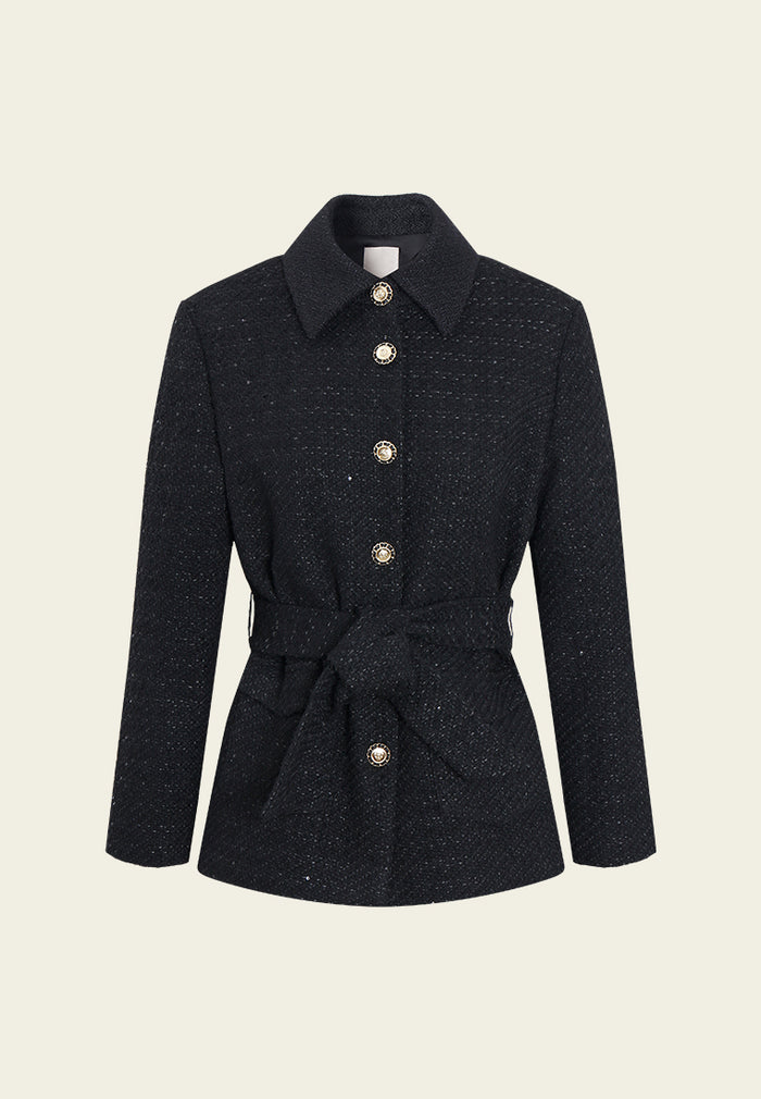 Gilded Thread Belted Tweed Jacket