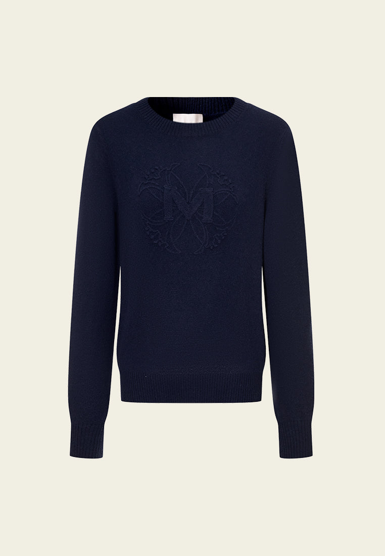 Ribbed -trim Logo-appliqué Jumper