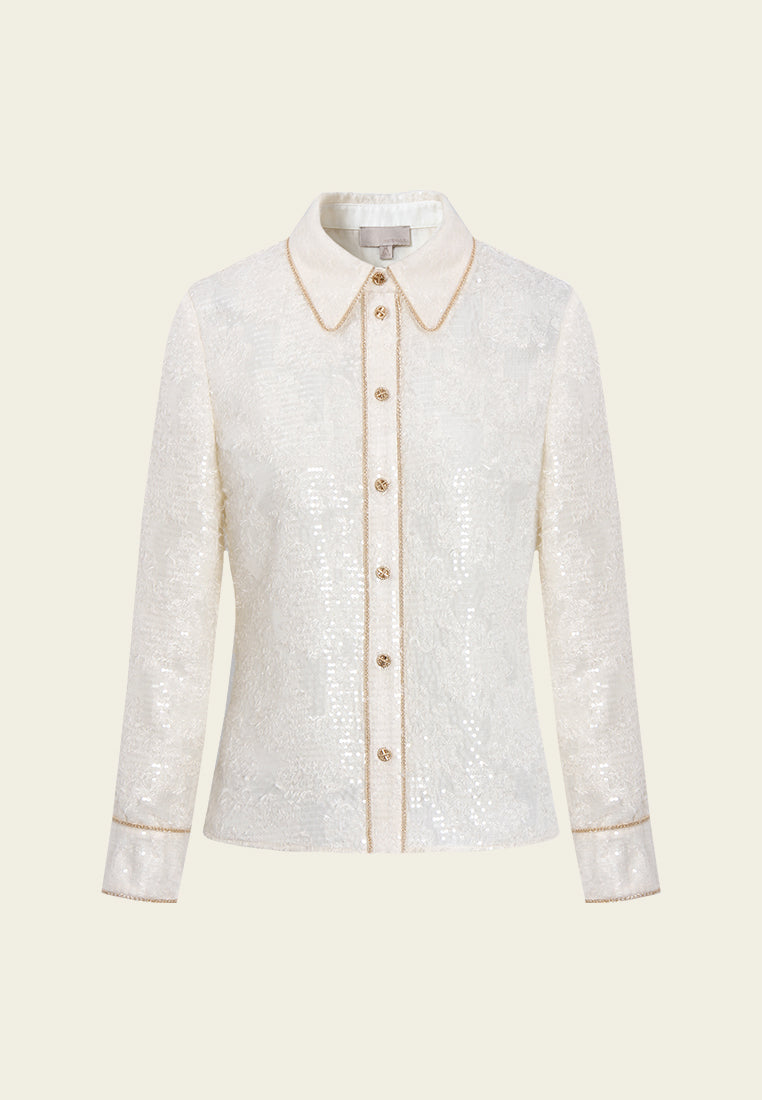 Éclat Contrast-Trim Blouse