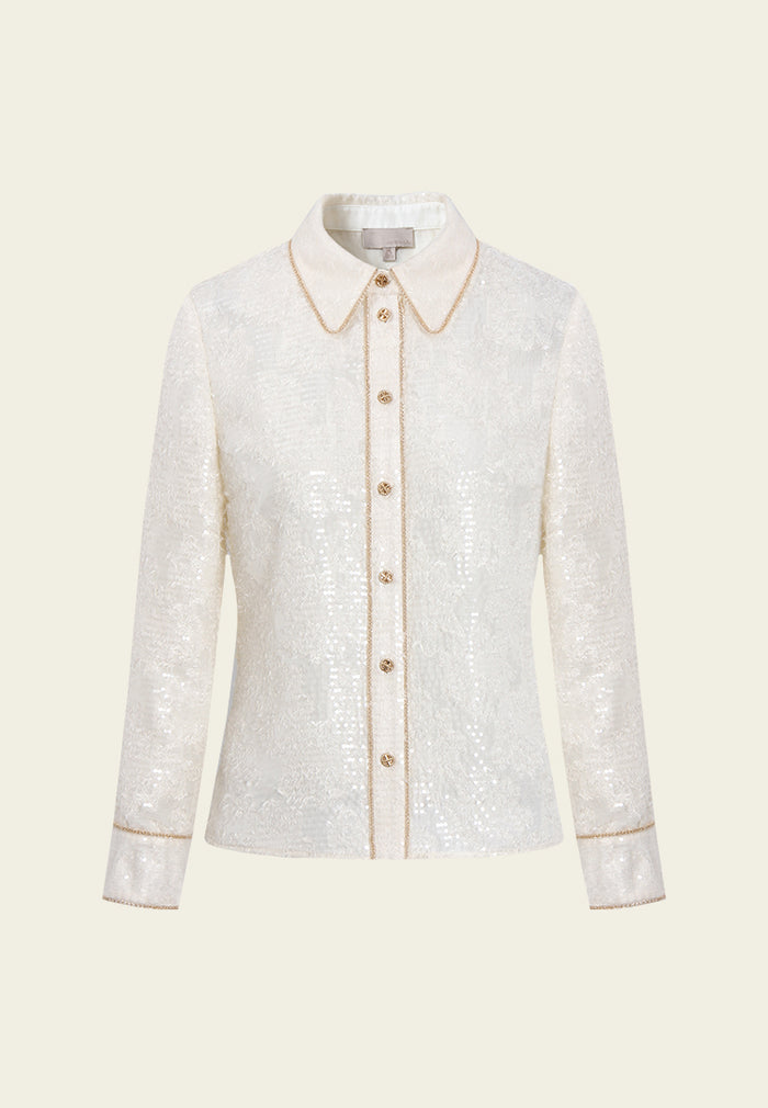 Éclat Contrast-Trim Blouse
