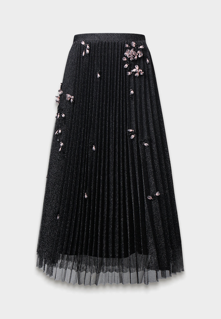 Blush Bloom Pleated Skirt