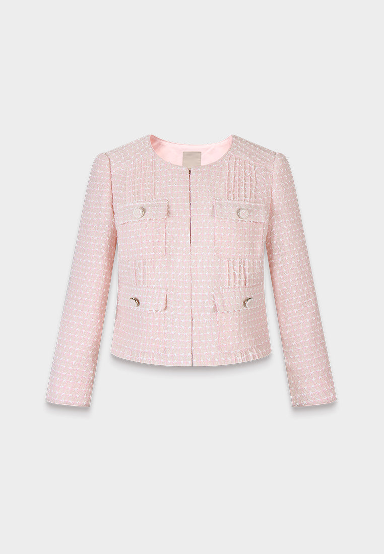 Rosé Lumière Tweed Jacket