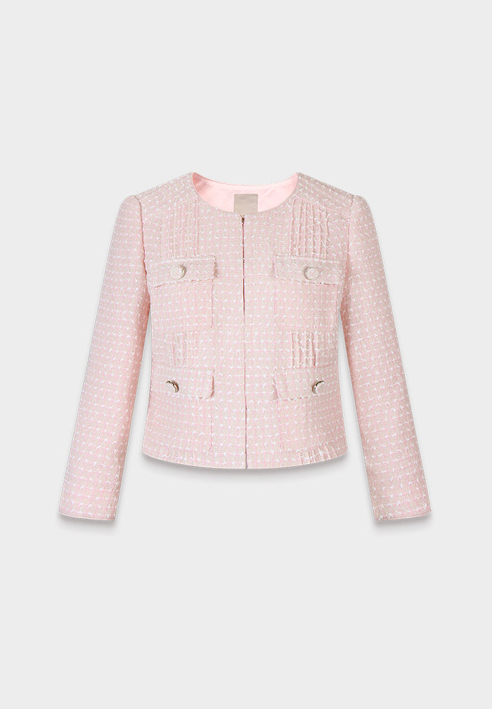 Rosé Lumière Tweed Jacket