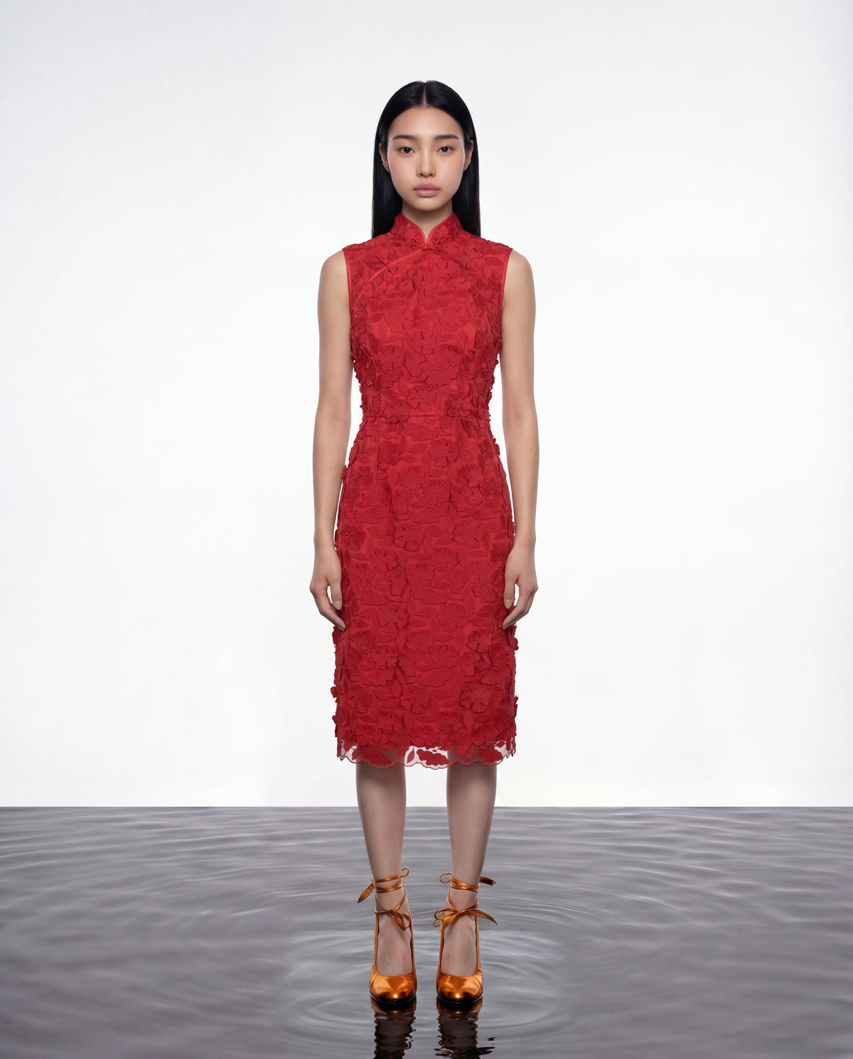 Scarlet Bloom Cheongsam Dress