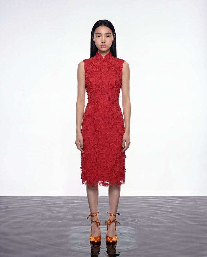 Scarlet Bloom Cheongsam Dress