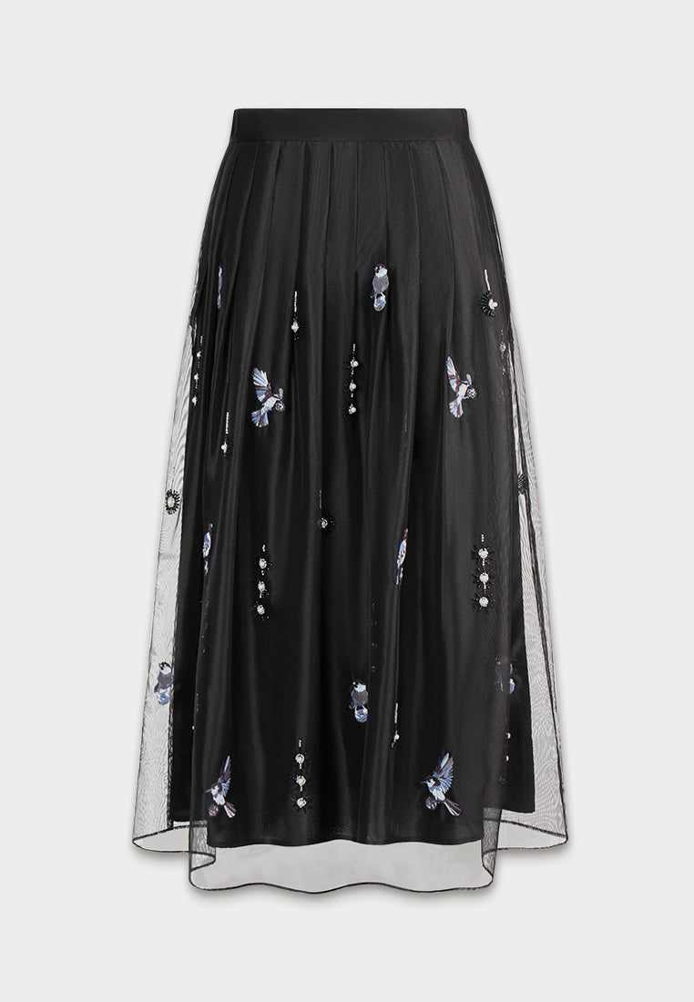 Noir Bluejay Élégance Skirt