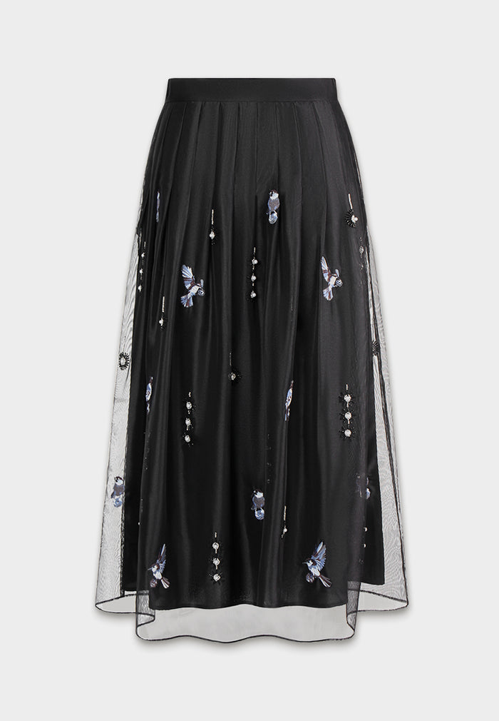 Noir Aérien Élégance Skirt