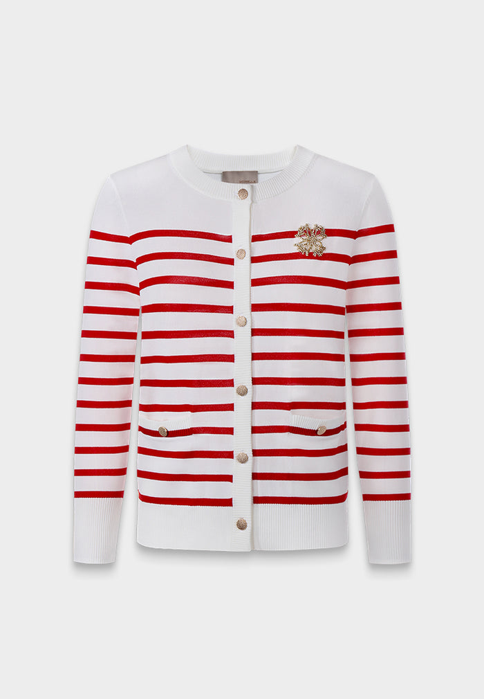 Nautical Stripe Knit Cardigan