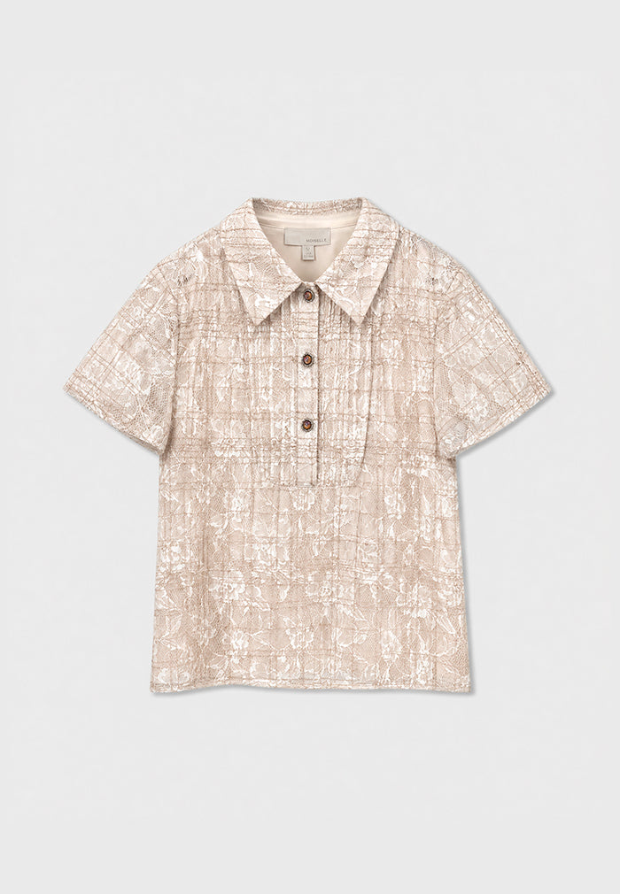 Beige Florale Harmonie Blouse