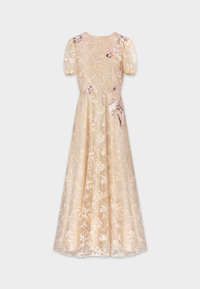 Champagne Jardin Étoilé Dress
