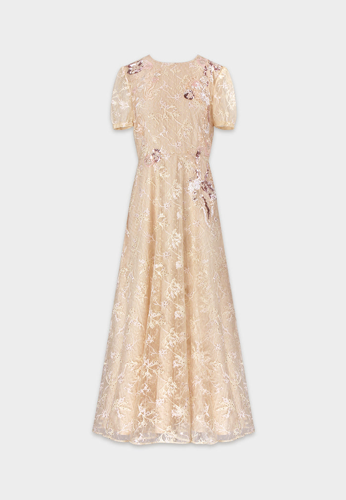 Champagne Jardin Étoilé Dress