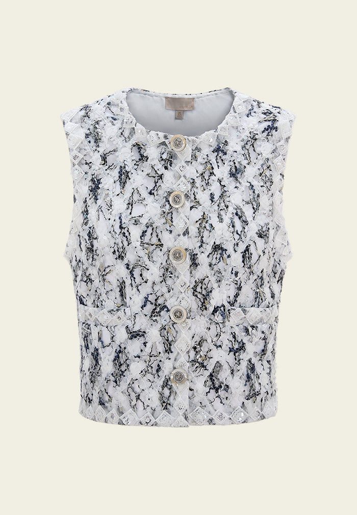 Diamond-pattern Lace Vest