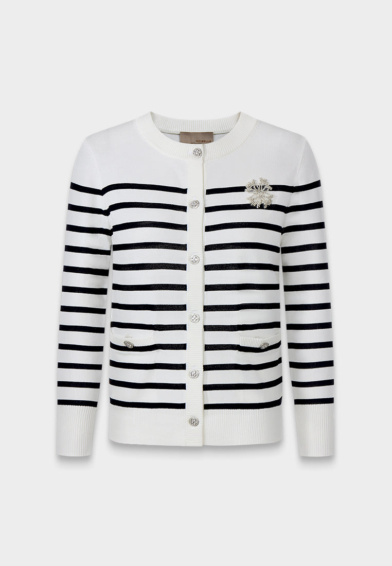 Nautical Stripe Knit Cardigan