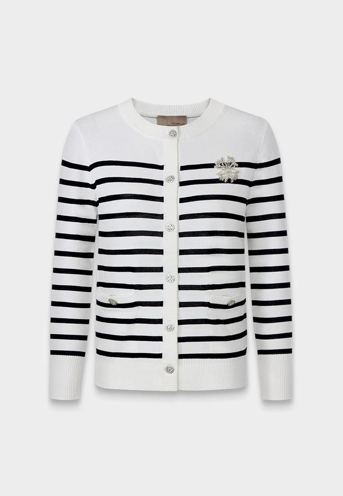 Nautical Stripe Knit Cardigan