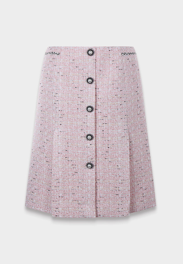 Rose Pearl Tweed Skirt