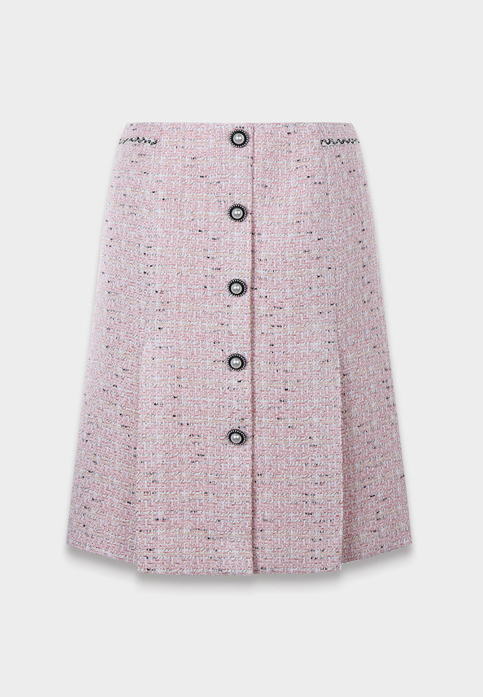 Rose Pearl Tweed Skirt