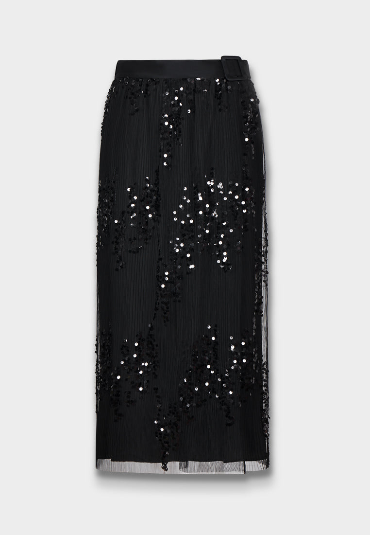 Midnight Radiance Pleated Skirt