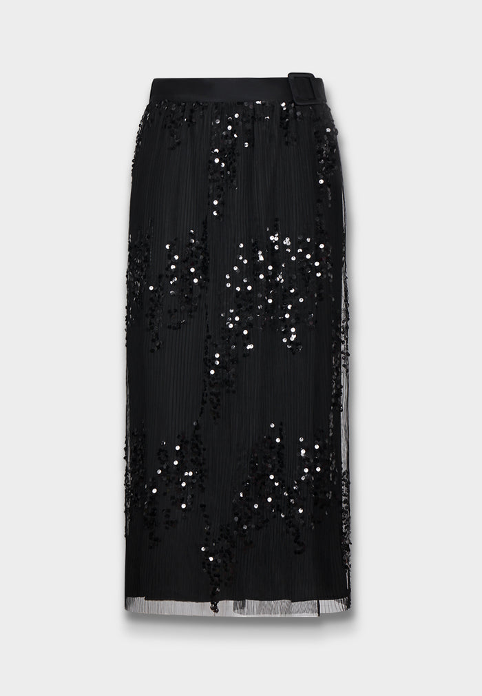 Midnight Radiance Pleated Skirt